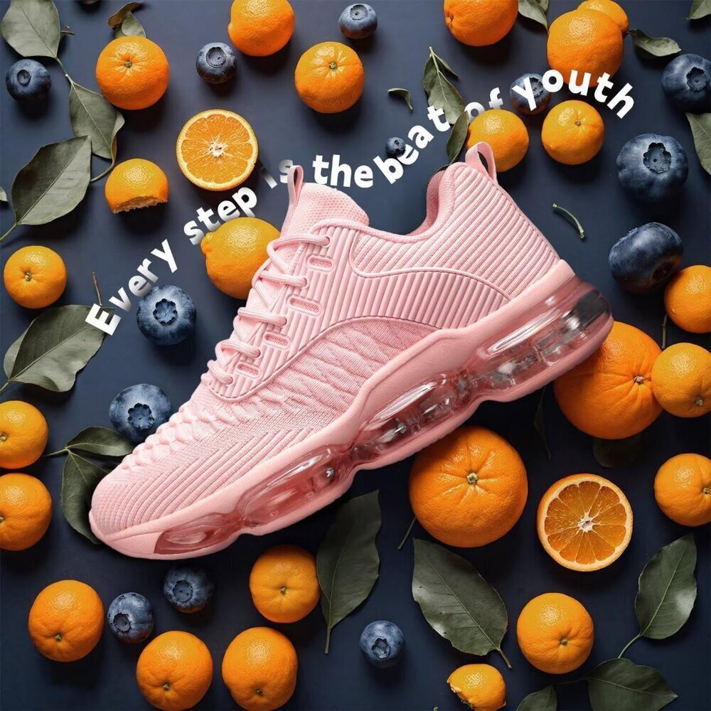 Women's Pink Running Shoes Air Cushion Basketball Sneakers Tennis Breathable - Picture 2 of 7